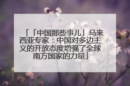 「中国那些事儿」马来西亚专家：中国对多边主义的开放态度增强了全球南方国家的力量