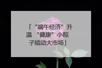 “端午经济”升温 “健康”小粽子撬动大市场