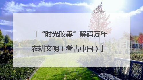 “时光胶囊”解码万年农耕文明（考古中国）