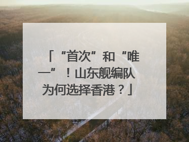 “首次”和“唯一”！山东舰编队为何选择香港？
