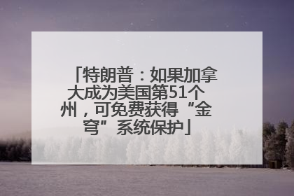 特朗普：如果加拿大成为美国第51个州，可免费获得“金穹”系统保护