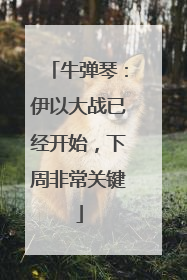 牛弹琴：伊以大战已经开始，下周非常关键