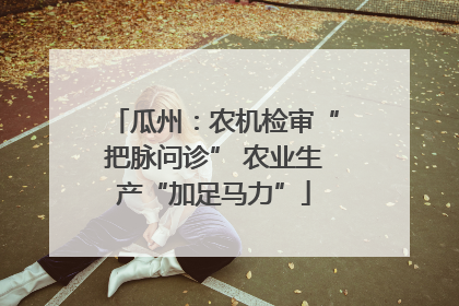 瓜州：农机检审“把脉问诊” 农业生产“加足马力”