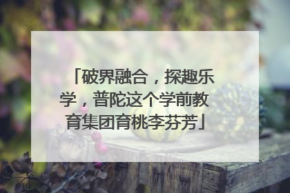 破界融合，探趣乐学，普陀这个学前教育集团育桃李芬芳