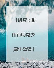 研究：锯角有助减少犀牛盗猎