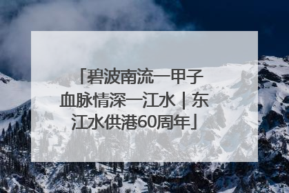 碧波南流一甲子 血脉情深一江水｜东江水供港60周年