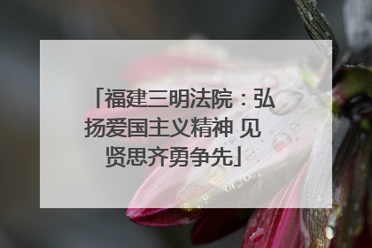 福建三明法院：弘扬爱国主义精神 见贤思齐勇争先