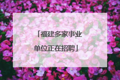 福建多家事业单位正在招聘