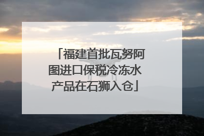 福建首批瓦努阿图进口保税冷冻水产品在石狮入仓