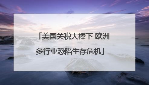美国关税大棒下 欧洲多行业恐陷生存危机