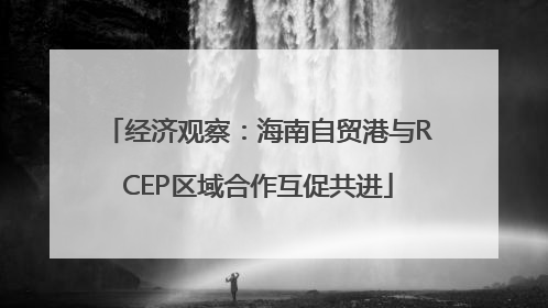 经济观察：海南自贸港与RCEP区域合作互促共进