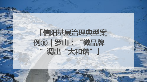 信阳基层治理典型案例⑧｜罗山：“微品牌”调出“大和谐”