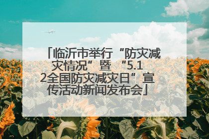 临沂市举行“防灾减灾情况”暨 “5.12全国防灾减灾日”宣传活动新闻发布会