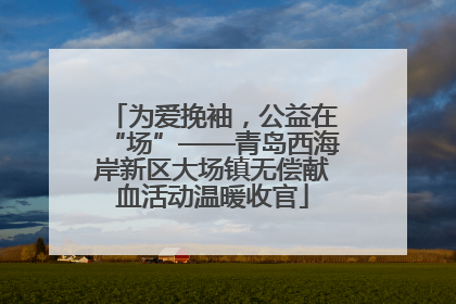 为爱挽袖，公益在“场”——青岛西海岸新区大场镇无偿献血活动温暖收官