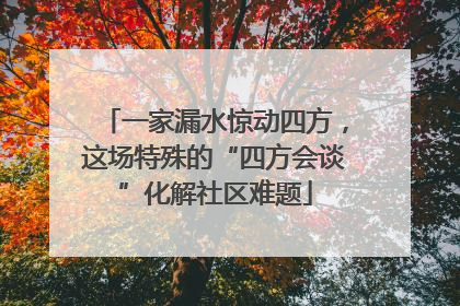 一家漏水惊动四方，这场特殊的“四方会谈”化解社区难题