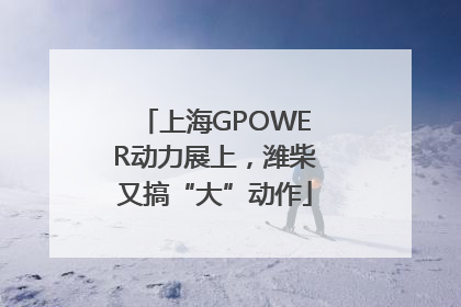 上海GPOWER动力展上，潍柴又搞“大”动作