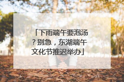 下雨端午要泡汤？别急，东湖端午文化节推迟举办
