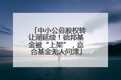 中小公募股权转让潮延续！德邦基金被“上架”，嘉合基金无人问津