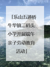 乐山五通桥牛华镇二码头小学开展端午亲子劳动教育活动