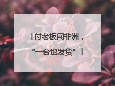 付老板闯非洲，“一台也发货”