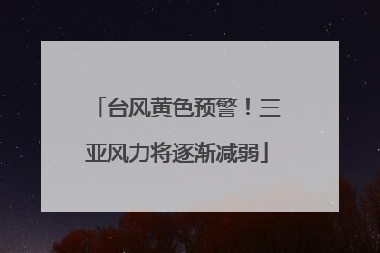 台风黄色预警！三亚风力将逐渐减弱