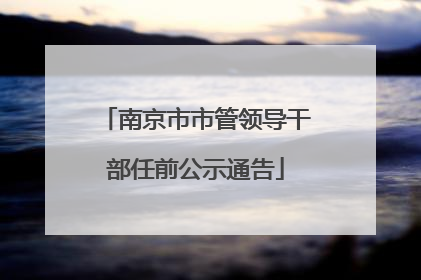 南京市市管领导干部任前公示通告