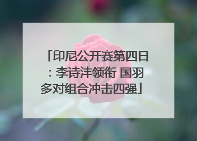 印尼公开赛第四日：李诗沣领衔 国羽多对组合冲击四强