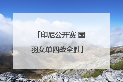 印尼公开赛 国羽女单四战全胜