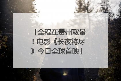 全程在贵州取景！电影《长夜将尽》今日全球首映