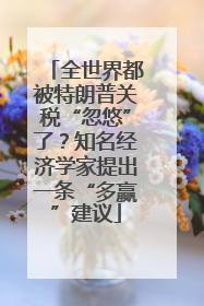 全世界都被特朗普关税“忽悠”了？知名经济学家提出一条“多赢”建议