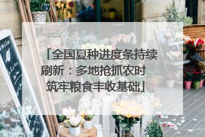 全国夏种进度条持续刷新：多地抢抓农时 筑牢粮食丰收基础