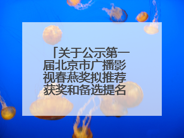 关于公示第一届北京市广播影视春燕奖拟推荐获奖和备选提名名单的公告