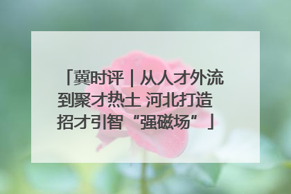冀时评｜从人才外流到聚才热土 河北打造招才引智“强磁场”
