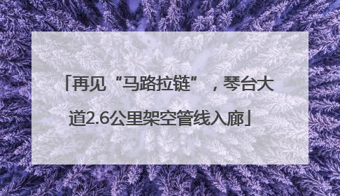 再见“马路拉链”，琴台大道2.6公里架空管线入廊
