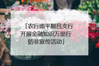 农行南平顺昌支行开展金融知识万里行防非宣传活动