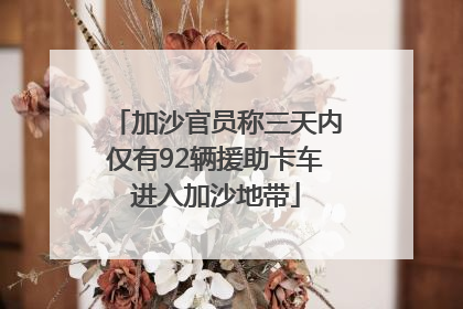 加沙官员称三天内仅有92辆援助卡车进入加沙地带