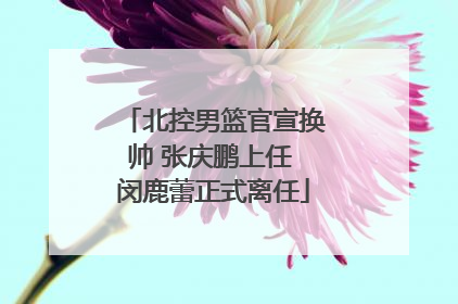 北控男篮官宣换帅 张庆鹏上任 闵鹿蕾正式离任