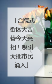 合院式街区大吉巷今天亮相！吸引大批市民涌入