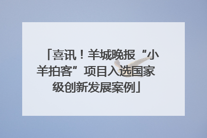 喜讯！羊城晚报“小羊拍客”项目入选国家级创新发展案例