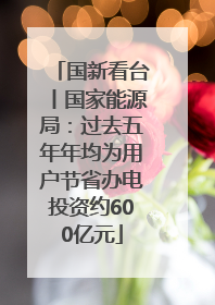 国新看台丨国家能源局：过去五年年均为用户节省办电投资约600亿元