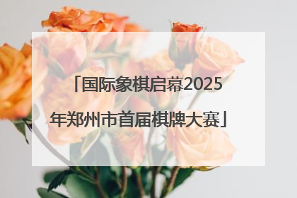 国际象棋启幕2025年郑州市首届棋牌大赛