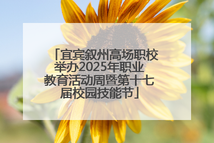宜宾叙州高场职校举办2025年职业教育活动周暨第十七届校园技能节