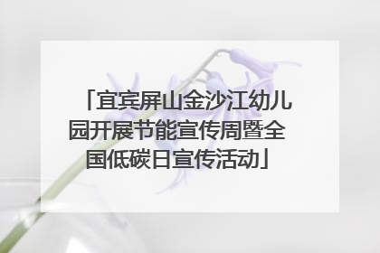 宜宾屏山金沙江幼儿园开展节能宣传周暨全国低碳日宣传活动