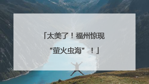 太美了！福州惊现“萤火虫海”！