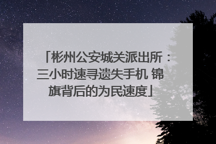 彬州公安城关派出所：三小时速寻遗失手机 锦旗背后的为民速度