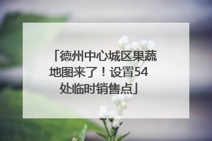 德州中心城区果蔬地图来了！设置54处临时销售点