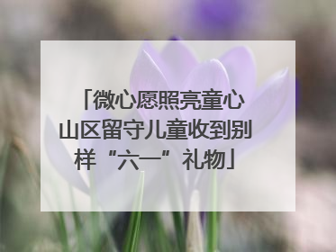 微心愿照亮童心 山区留守儿童收到别样“六一”礼物