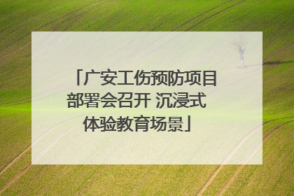 广安工伤预防项目部署会召开 沉浸式体验教育场景