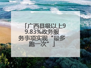 广西县级以上99.83%政务服务事项实现“最多跑一次”