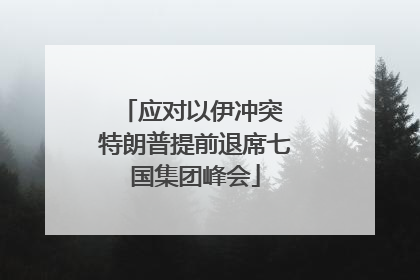 应对以伊冲突 特朗普提前退席七国集团峰会